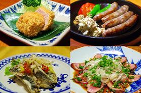[2 hours all-you-can-drink included] Bodaiju Sake and Food Course (6,480 yen) <7 dishes total> Assorted fried foods and seasonal fish carpaccio