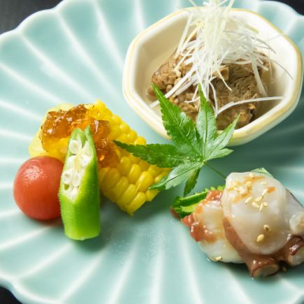 【鉄板コース】前菜盛り・和牛ステーキ・季節の野菜3種含む 全8品 5500円 | 魚 寿司 肉 KYOUEN キョウエン 磨屋町本店