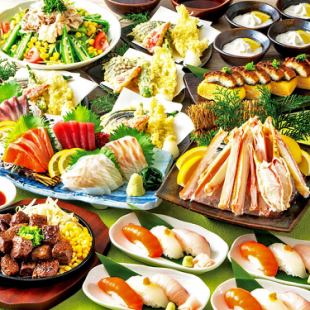 【夏プレミアム宴会６５００円】ズワイ蟹や牛ステーキ8品＋飲み放題付6500円