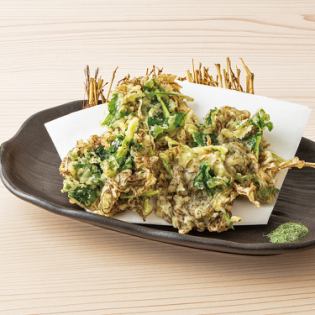 三つ葉香る沖縄産もずく天ぷら