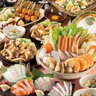 【忘年会5500円コース】本ズワイ蟹入り海鮮鍋や牛カルビ鉄板焼き等全8品+2H飲放付5500円