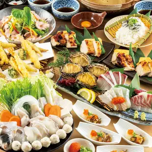 [Year-End Party 6500 Yen Course] 8 dishes including tiger pufferfish hot pot and steamed abalone sashimi platter + 2 hours all-you-can-drink for 6500 yen