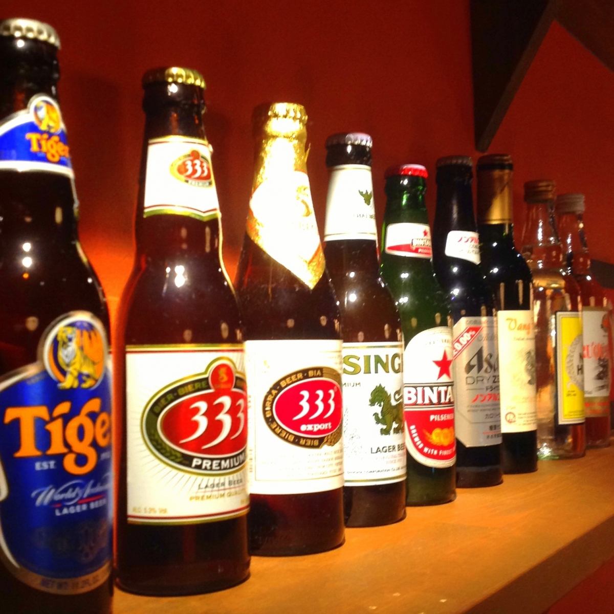 プラス料金でアジアの各種ビール飲み放題のプレミアムメニューも