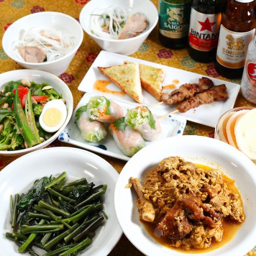 [女性派對和宴會用]青蛙套餐3500日元♪9道亞洲菜餚和無限暢飲保證讓您滿意◎