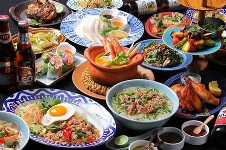 各種亞洲菜餚，如印度尼西亞、泰國、越南等。