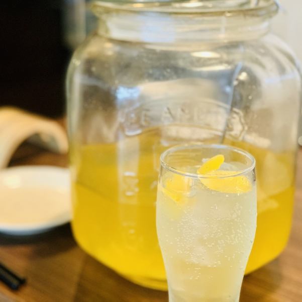 Homemade lemon sour made to go with oysters