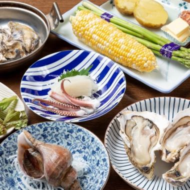 【北海道味わいコース】個別盛り、生ラム、牡蠣、刺身、寿し8品120分飲み放題付、5500円