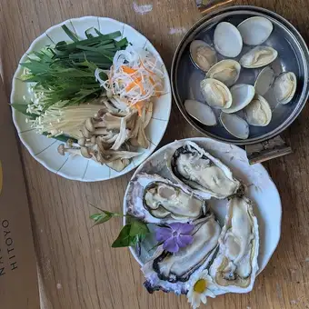 はまぐり出汁の牡蠣しゃぶしゃぶコース、5000円