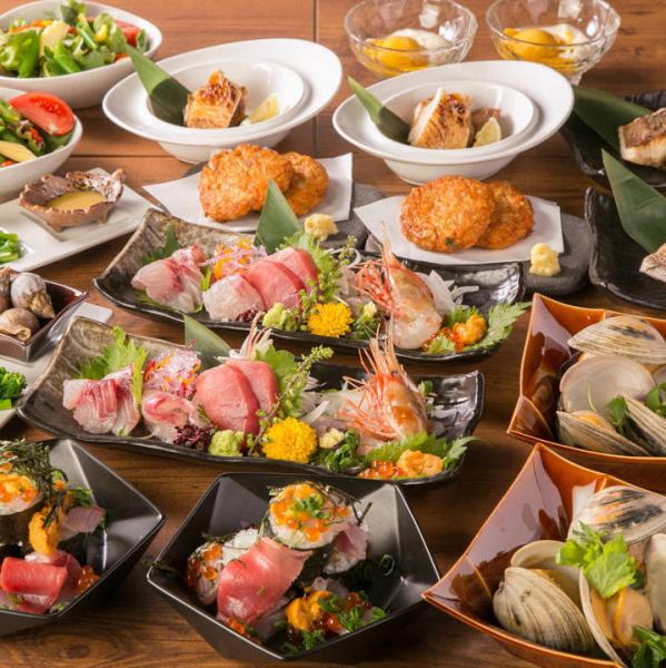 ◆ Our most popular course ◆ 2.5 hours all-you-can-drink + seasonal ingredients luxury course ~ Beef skirt steak, grilled sweetfish, 8 dishes in total ~ 6,500 yen (tax included)