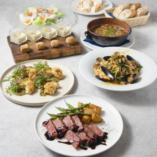 【含無限暢飲！有包廂！ 】豪華套餐◆以和牛為主的豪華套餐 8,000日圓（含稅）