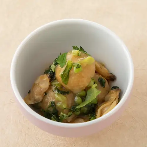 *Obanzai (Kyoto-style home cooking): Deep-fried taro with clam butter sauce