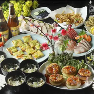 満腹コース☆飲み放題2時間付☆「刺身の盛り合わせ」や「和牛すじ煮込み」全7品 4,000円！