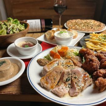 ◆忘年会はゆったりと2時間30分の飲み放題で決まり!!◆お肉も2種類付いて大満足!7000円★