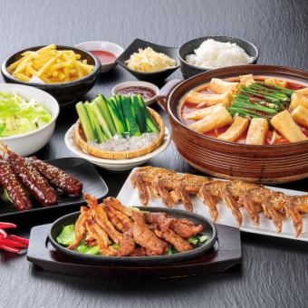 【红起】红起的9道菜品，火锅、什锦、甜品任君选择！红套餐3,300日元