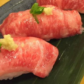 【リッチ肉宴会コース】国産牛の肉寿司~豚・牛しゃぶしゃぶ等!全7品飲み放題付!