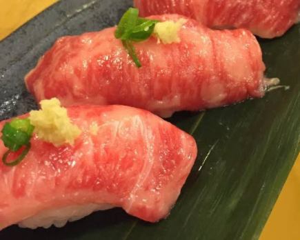 【リッチ肉宴会コース】国産牛の肉寿司～豚・牛しゃぶしゃぶ等！全7品飲み放題付！