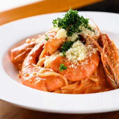 shrimp tomato cream pasta