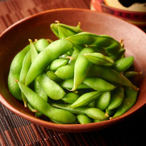 Homemade pickled edamame