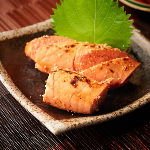 Broiled marinated cod roe