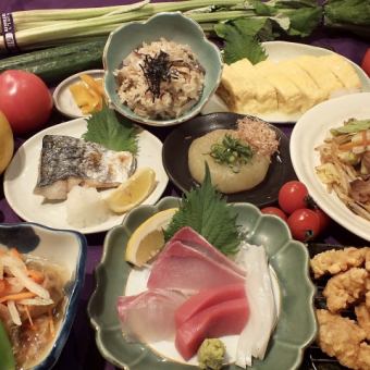 人数分地酒コース★1人1皿/鶏鍋・刺身付 8品 6,000円!2H飲み放題付き♪※お支払い方法は現金のみ