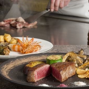 【アニバーサリープラン】車海老・蝦夷鮑・黒毛和牛を味わう＜乾杯ドリンク＞