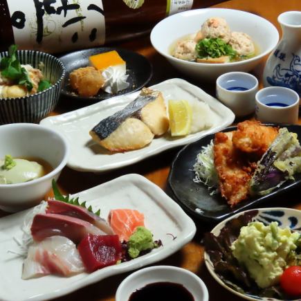 2H[飲放]付き【千商おすすめコース】刺身四種や松山名物など含む全14品5500円(税込）[9月1日～]