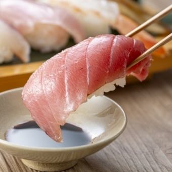 【カウンター限定】特選にぎり寿司セット！瀬戸内の寿司10貫・料理3品ついてお1人様3000円