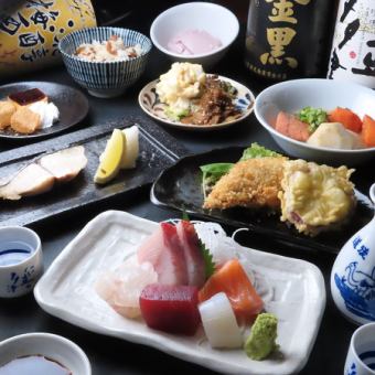 2H[飲放]付き【特上にぎり寿司コース】大トロ入り特上寿司や瀬戸内の海鮮料理全8品　7700円