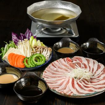 あぐー豚しゃぶしゃぶ2種4,000円コース
