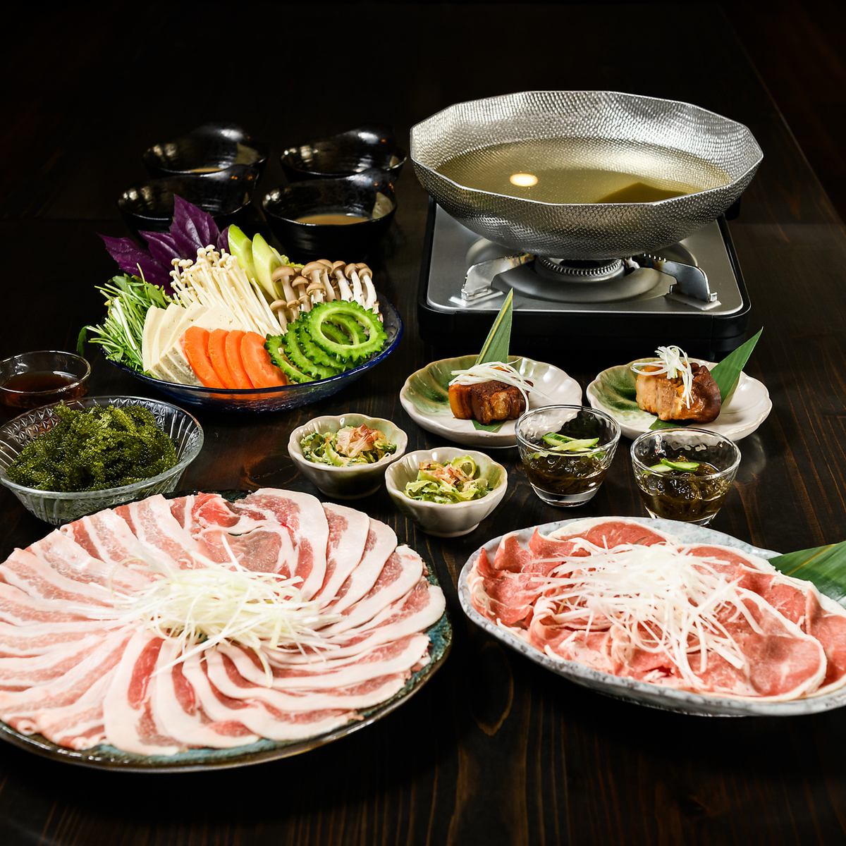 アグー豚しゃぶしゃぶ・生ラムジンギスカン焼肉を堪能ください♪