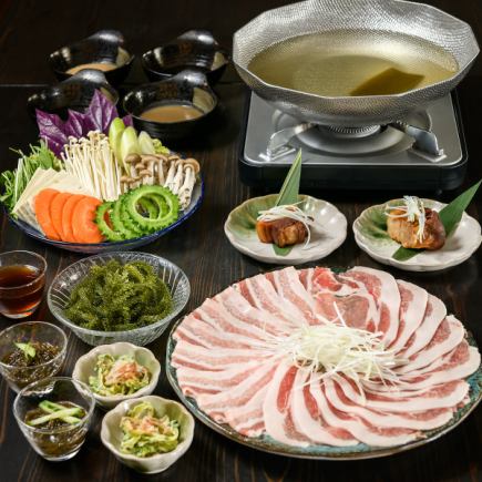 【☆11:30～17：30予約限定☆】【早得】あぐー豚しゃぶしゃぶ3480円コース◎