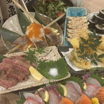 【大満足必須！】広島の旬×!炉端焼き×地酒10付2H飲み放題付《炉端×広島代満足コース》5000円