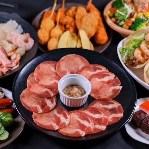 スタンダードコースに少し贅沢を！牛タンや黒毛和牛リブロース付きのコースも◎