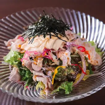 Pork shabu-shabu and fresh yuba salad