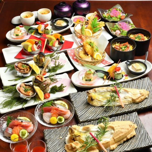 ≪For banquets≫ All 16 items and a hearty Tsukito course 5,390 yen (tax included) + 1,760 yen can be added with all-you-can-drink