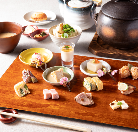 Plate lunch of vegetables, meat, koji, and pure rice sake lees