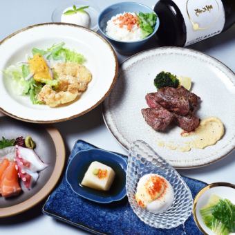 [Includes Wagyu beef steak] Meat heart course 5,500 yen