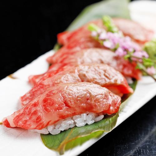 Grilled Japanese black beef sushi