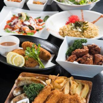 ★鮮魚のカルパッチョや特製の唐揚げに串カツ・ソーセージ等！夏のBeerコース(2時間飲み放題付)