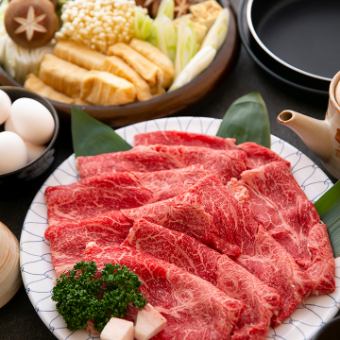 ★品嚐日本三大牛之一的近江牛！附有生魚片拼盤的「近江牛壽喜燒套餐」