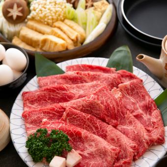 ★品尝日本三大牛肉之一的近江牛【近江牛寿喜烧套餐】，还附送生鱼片拼盘！