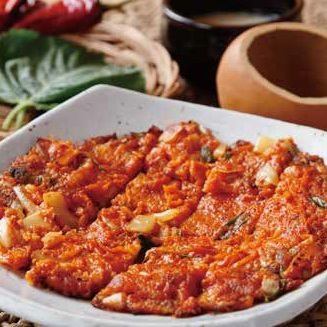 Spicy kimchi pancake