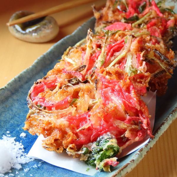 お酒の肴！紅ショウガのかき揚げ