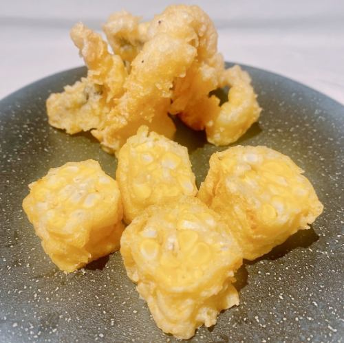 Hamo and corn tempura snack