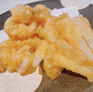 スルメイカと長芋スティックおつまみ天ぷら