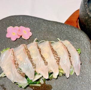 Sakura sea bream sashimi shabu-shabu