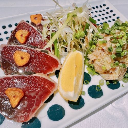 初かつお塩たたき＆味噌なめろう