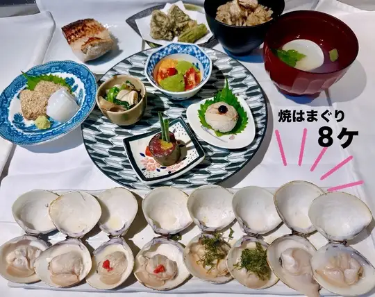 \はまぐり尽くしコース/(焼はまぐり8ヶ・前菜4種・刺身・温菜・炭火焼・お食事)
