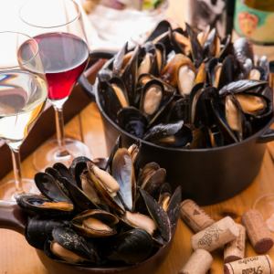 Mussels white wine steamed