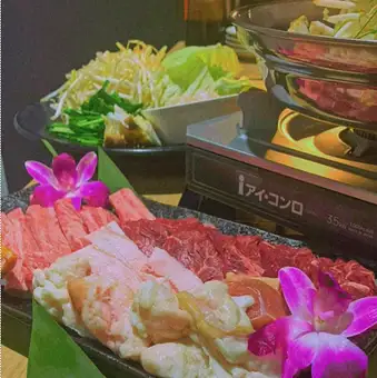 4名~【やまよしデビューコース】焼肉(タン塩・牛ハラミ)+和牛カスモツ鍋(〆付)全10品3800円